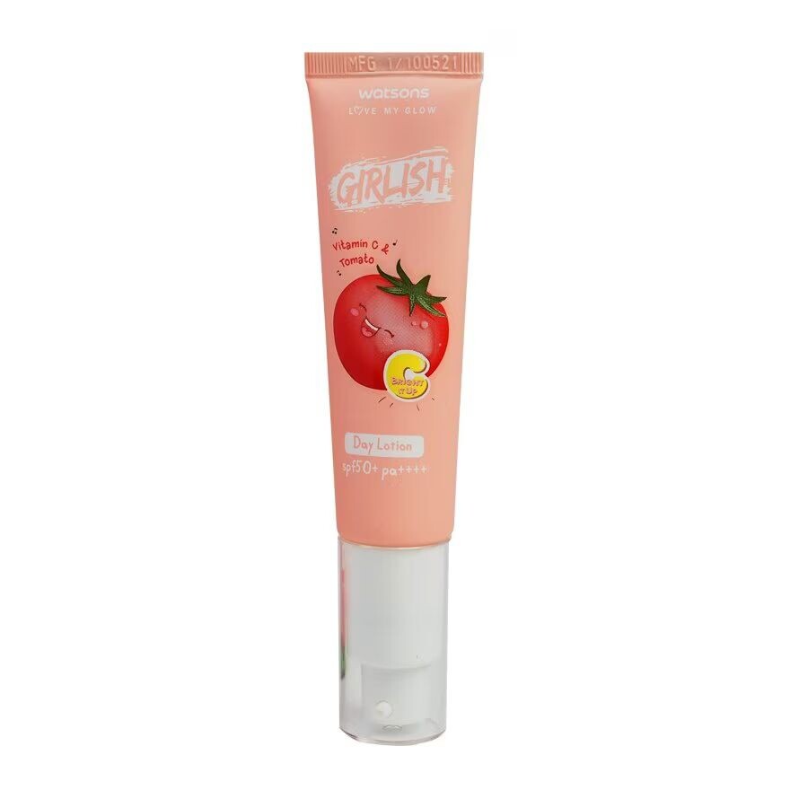 Watsons Дневной лосьон Girlish с витамином С и помидорами SPF50+ PA++++ 30мл, White
Watsons Дневной лосьон Girlish с витамином С и помидорами SPF50+ PA++++ 30мл, White