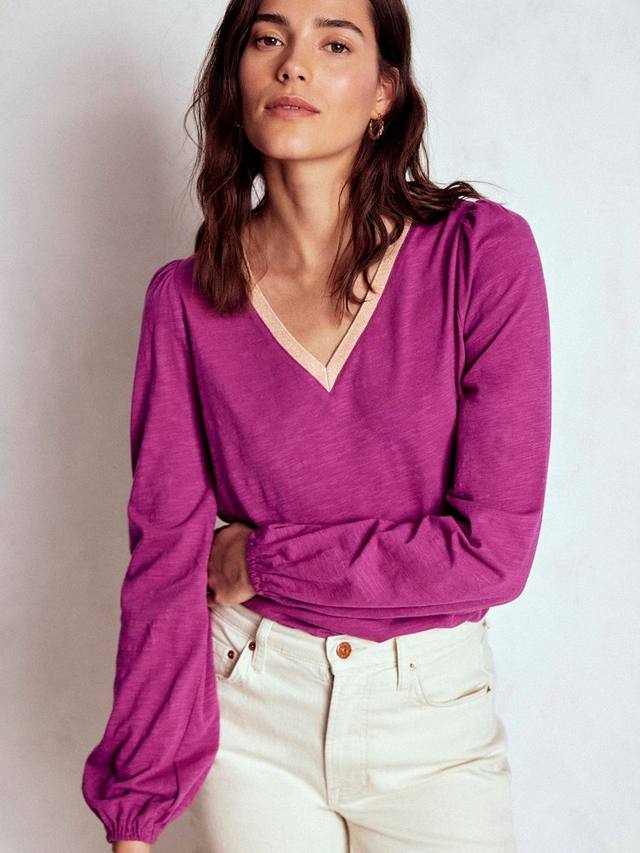 Топ с длинными рукавами и контрастной отделкой Boden, Rich Magenta
Топ с длинными рукавами и контрастной отделкой Boden, Rich Magenta