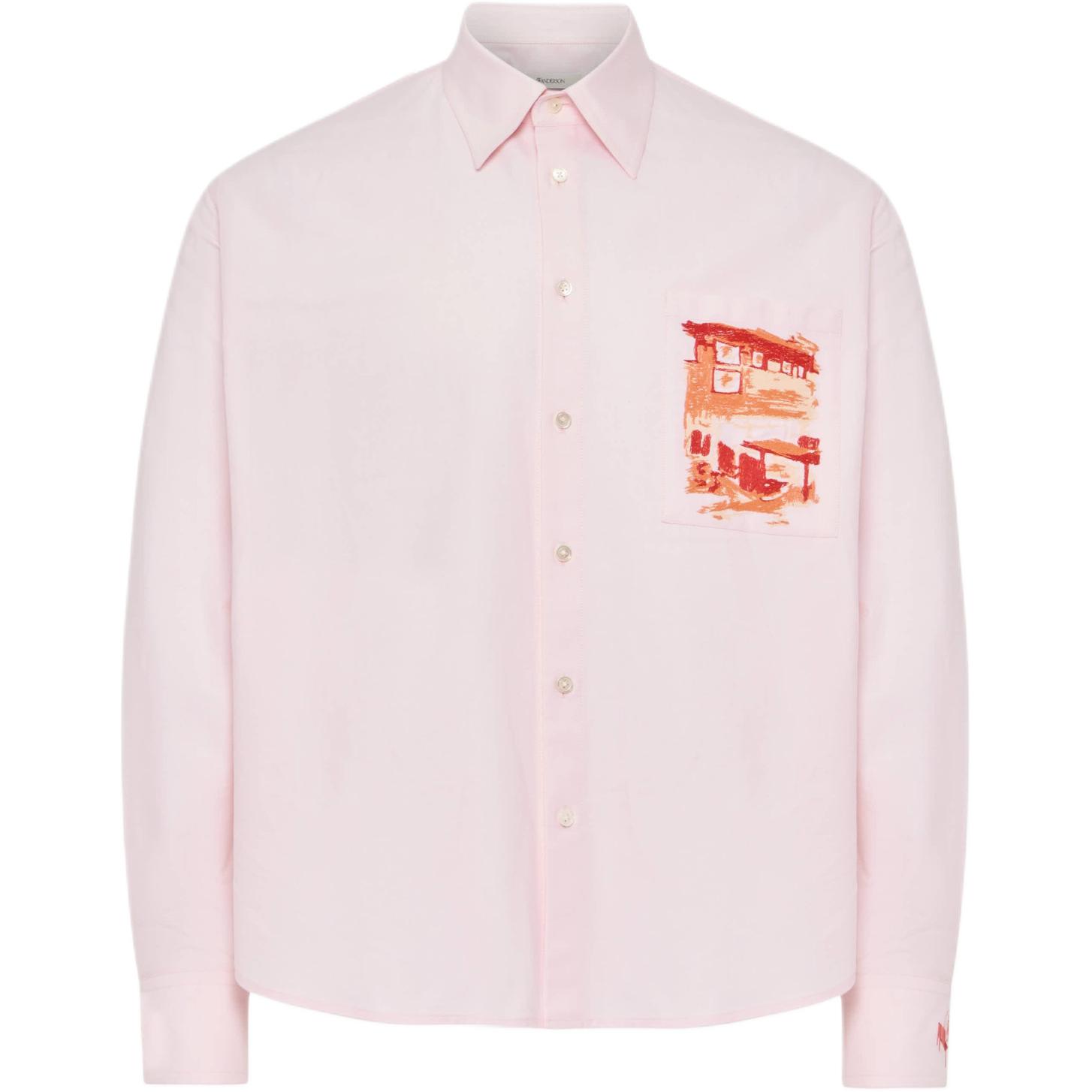 Рубашка с вышивкой и пуговицами JW Anderson, розовый
Рубашка с вышивкой и пуговицами JW Anderson, розовый