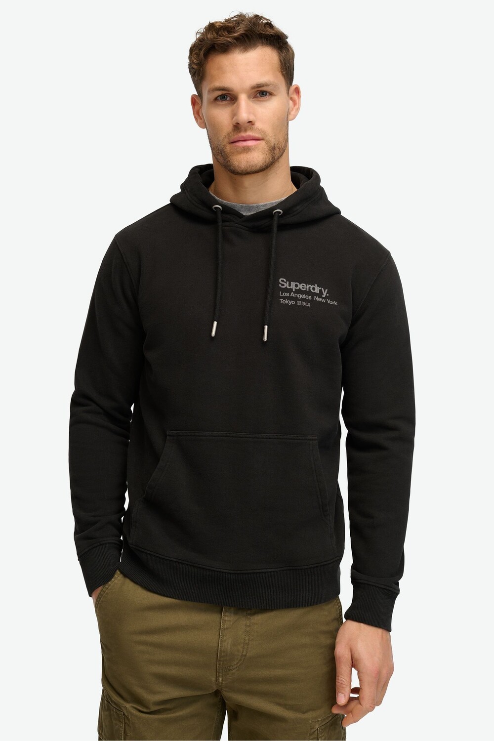 Толстовка с капюшоном из 100% хлопка с логотипом Superdry, черный
Толстовка с капюшоном из 100% хлопка с логотипом Superdry, черный