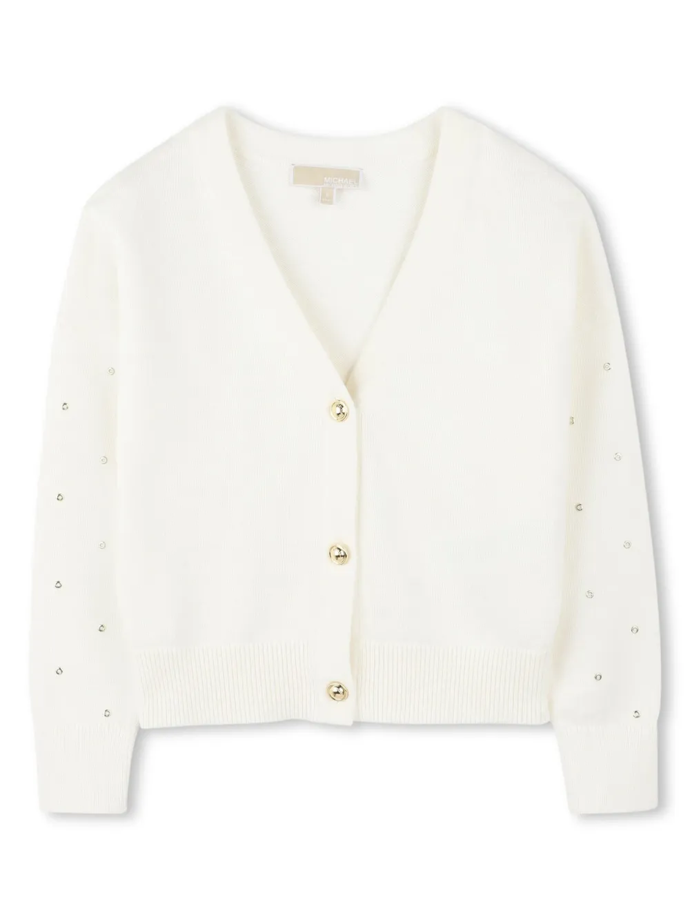 Кардиган с люверсами Michael Kors Kids, белый
Кардиган с люверсами Michael Kors Kids, белый