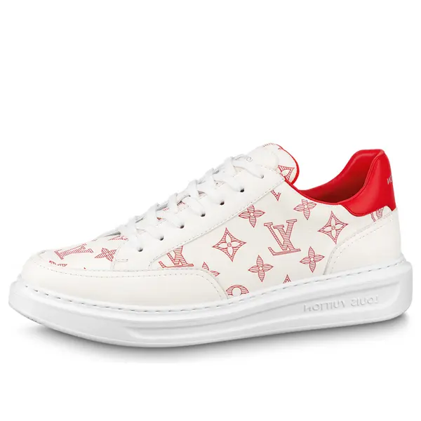 Кроссовки beverly hills sneakers 'white red monogram' Louis Vuitton, белый 
Кроссовки beverly hills sneakers 'white red monogram' Louis Vuitton, белый