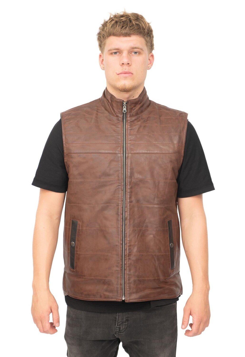 Двусторонний жилет preston из черной и коричневой кожи Infinity Leather, коричневый
Двусторонний жилет preston из черной и коричневой кожи Infinity Leather, коричневый