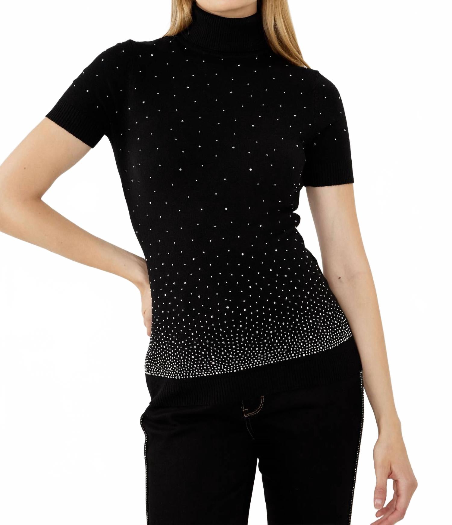 Облегающий топ в черно-серебристую горошину Frank Lyman
Облегающий топ в черно-серебристую горошину Frank Lyman