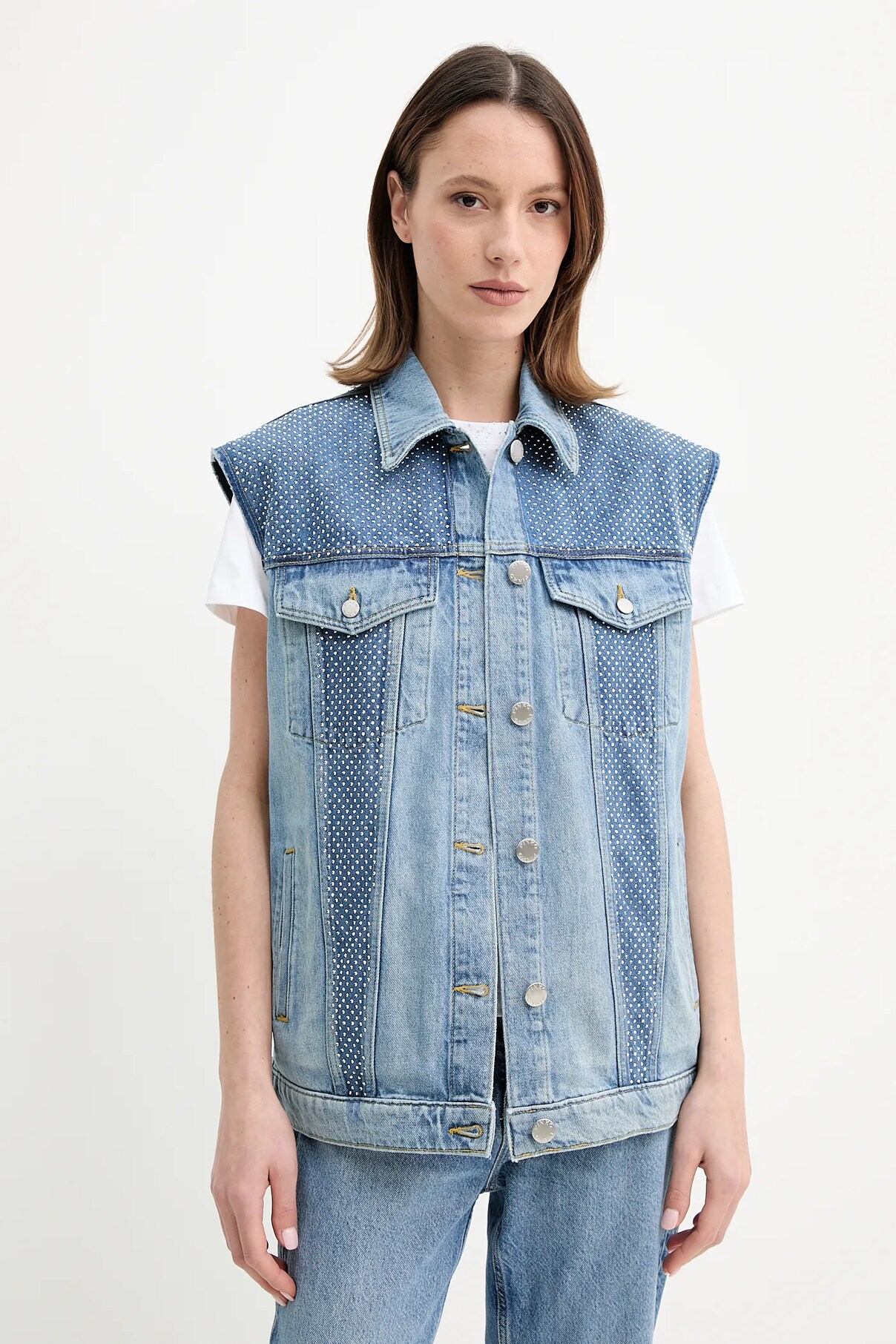 Джинсовая безрукавка Pinko, синий 
Джинсовая безрукавка Pinko, синий