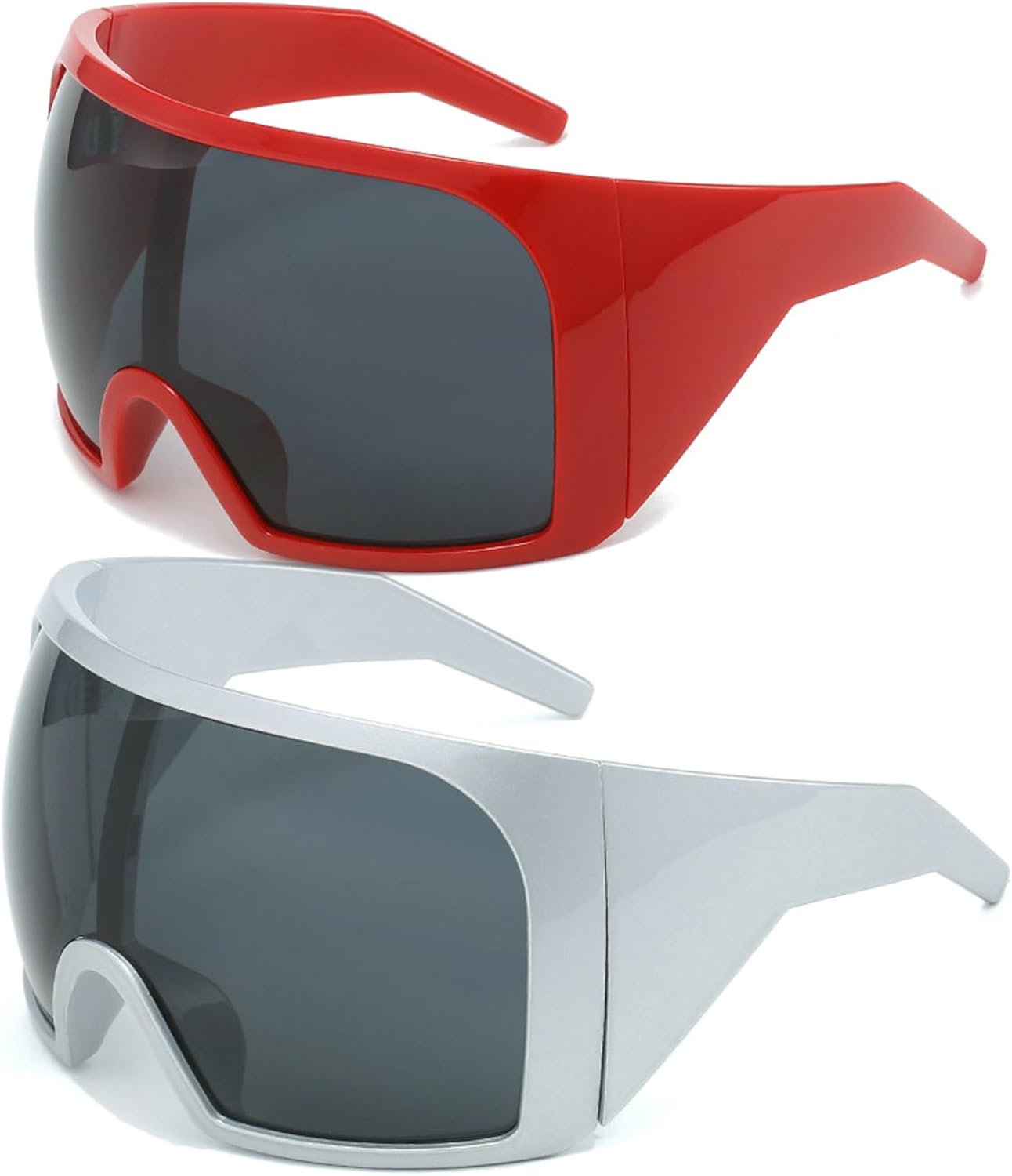 Крупные цельные солнцезащитные очки для женщин и мужчин, модные квадратные солнцезащитные очки в стиле панк, большие очки с защитой от УФ-излучения UV400 mincl, 2pcs-silver Gray&red Gray
Крупные цельные солнцезащитные очки для женщин и мужчин, модные квадратные солнцезащитные очки в стиле панк, большие очки с защитой от УФ-излучения UV400 mincl, 2pcs-silver Gray&red Gray