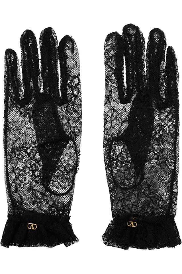 Valentino Garavani Черные кружевные перчатки с фирменным логотипом
Valentino Garavani Черные кружевные перчатки с фирменным логотипом