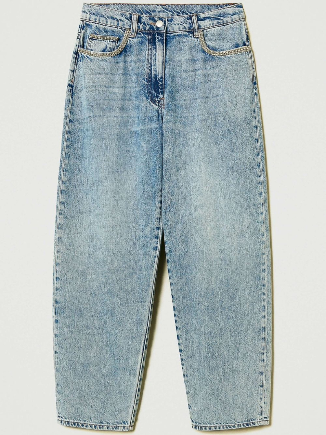 Зауженные джинсы TWINSET, украшенные стразами, синий
Зауженные джинсы TWINSET, украшенные стразами, синий