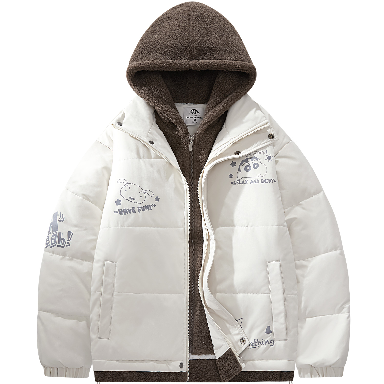 Crayon Shinchan Пальто с бархатистой текстурой Unisex, Ecru Puffer Jacket
Crayon Shinchan Пальто с бархатистой текстурой Unisex, Ecru Puffer Jacket