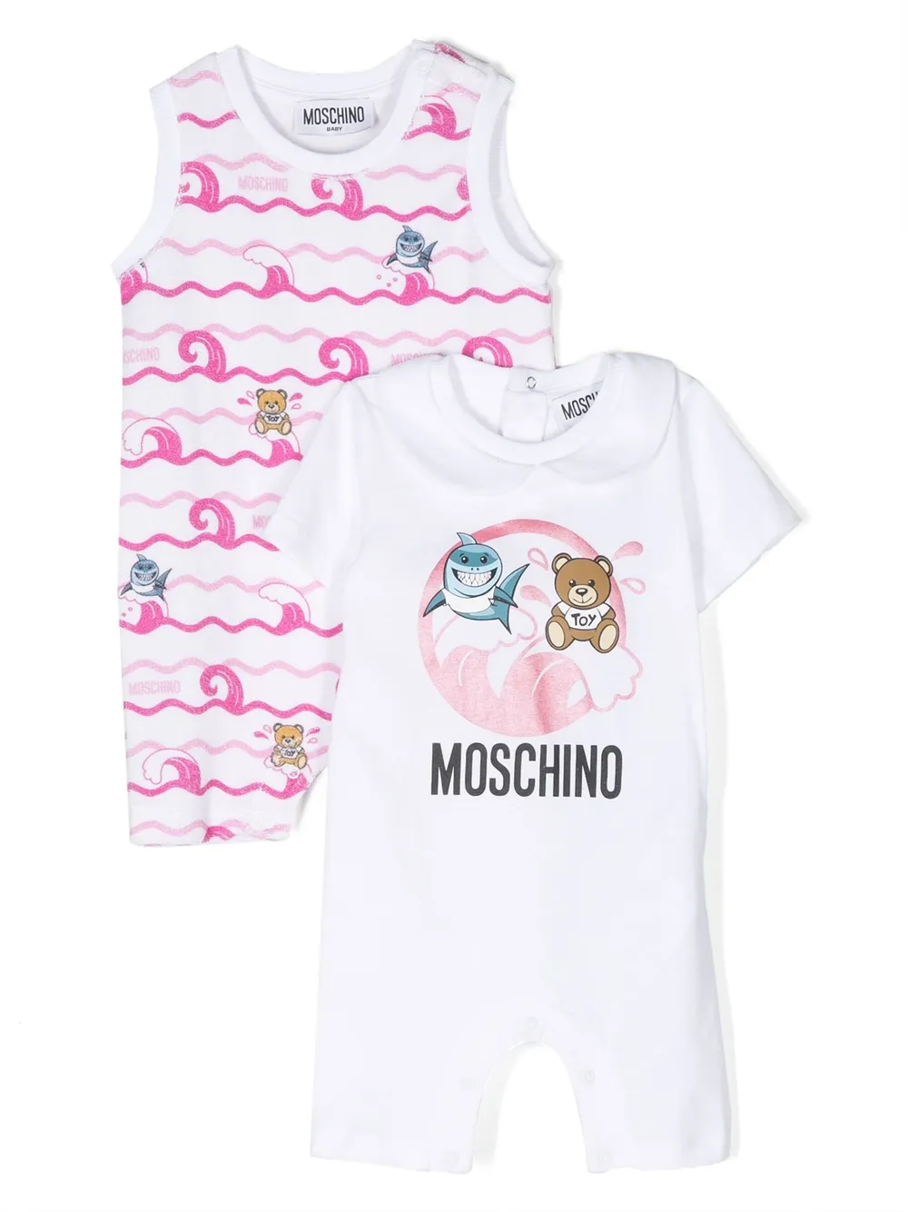 Комплект из двух боди с логотипом Moschino Kids, белый
Комплект из двух боди с логотипом Moschino Kids, белый