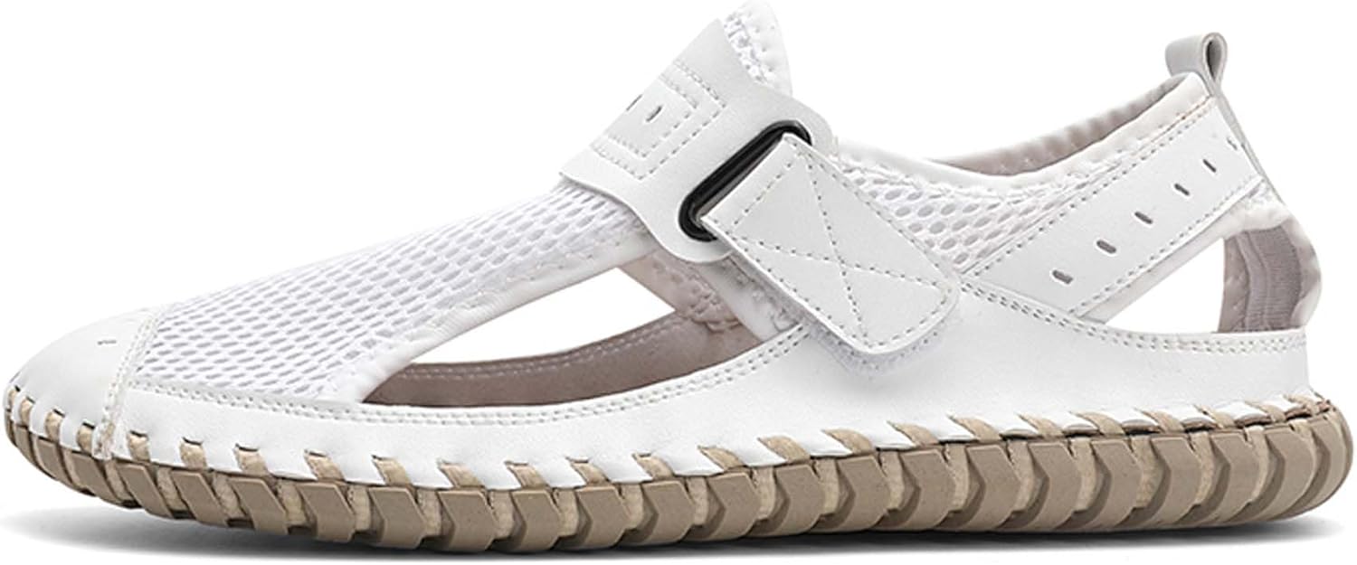 Мужские сандалии Vtiao, верх из сетчатых вставок, мягкие и дышащие, ручная строчка, перфорированные дышащие сандалии, модные водные туфли, пляжная обувь, обувь для вождения, обувь для босых ног, белый
Мужские сандалии Vtiao, верх из сетчатых вставок, мягкие и дышащие, ручная строчка, перфорированные дышащие сандалии, модные водные туфли, пляжная обувь, обувь для вождения, обувь для босых ног, белый