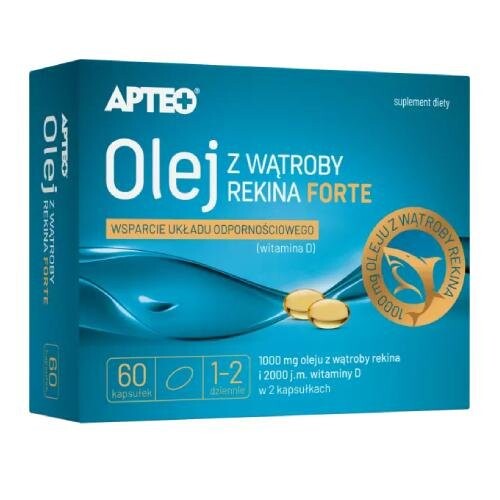 Apteo, Масло печени акулы Форте, 60 капсул.
Apteo, Масло печени акулы Форте, 60 капсул.