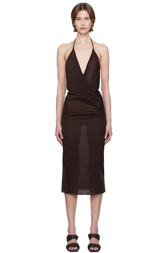 Коричневое платье в стиле Голливуд с драпировкой Rick Owens
Коричневое платье в стиле Голливуд с драпировкой Rick Owens