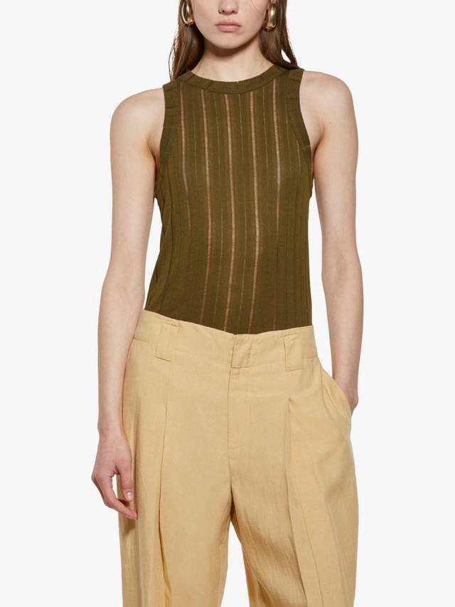 Риб-майка с вязаным узором SISLEY, Military Green
Риб-майка с вязаным узором SISLEY, Military Green