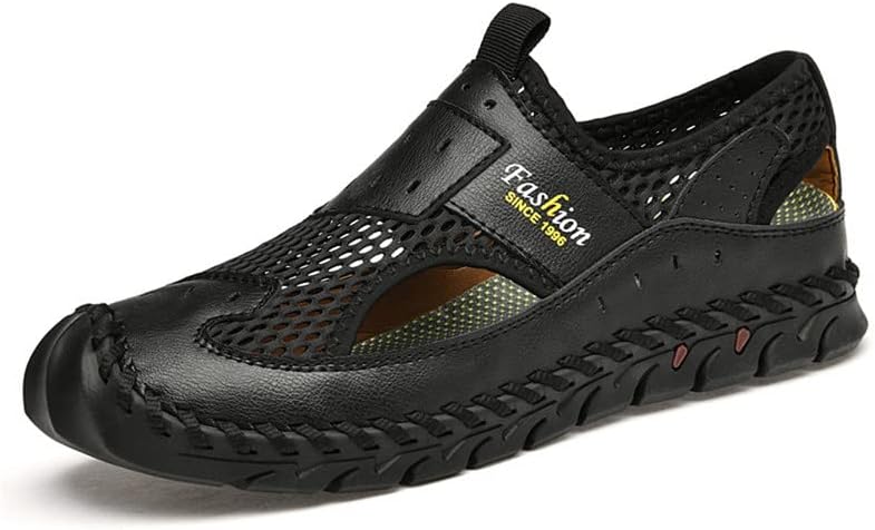 Мужские сандалии LLTMALL с закрытым носком, летние, дышащие, удобные, из кожи и сетки, повседневные, для прогулок на открытом воздухе, черный
Мужские сандалии LLTMALL с закрытым носком, летние, дышащие, удобные, из кожи и сетки, повседневные, для прогулок на открытом воздухе, черный