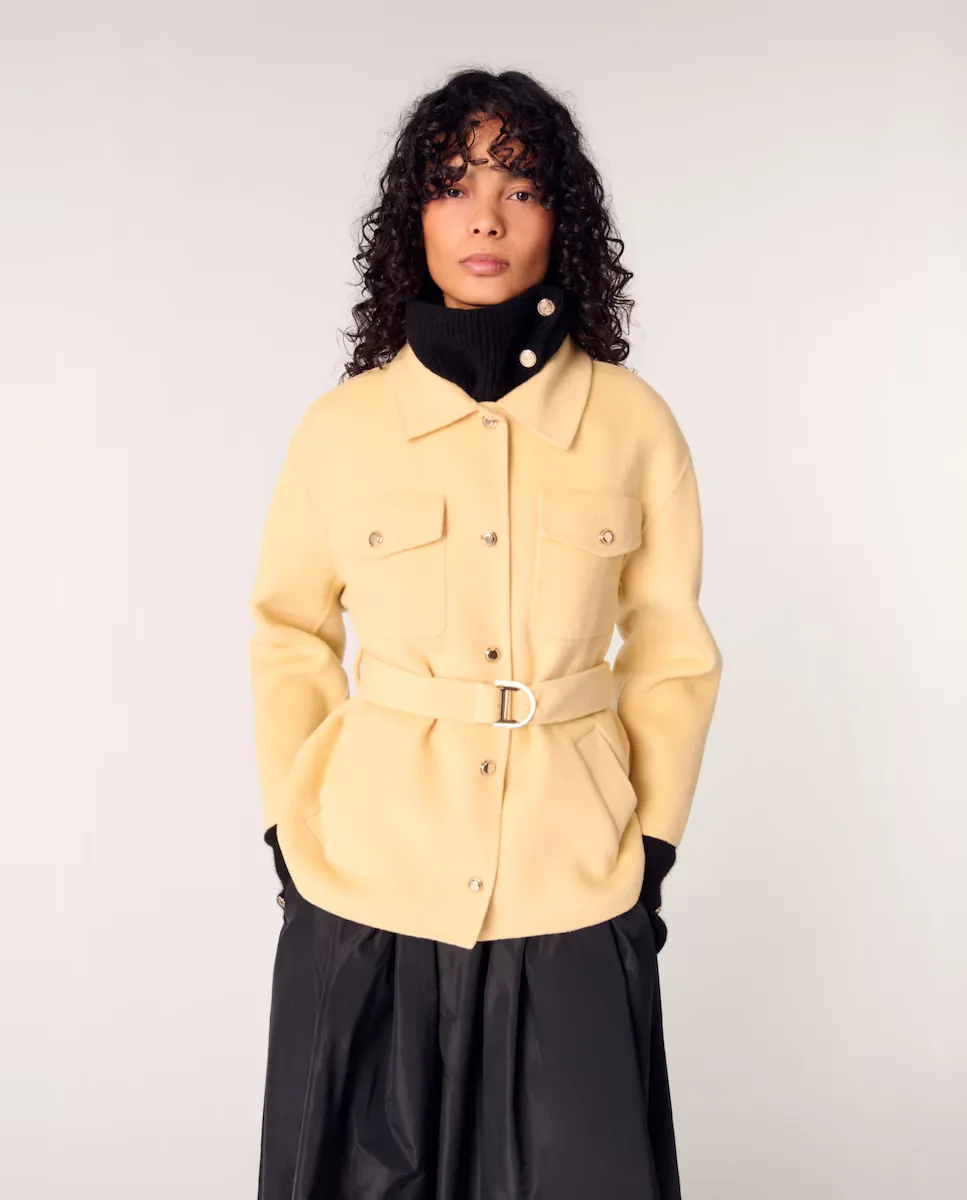 Женское короткое двухстороннее пальто с поясом Maje, жёлтый
Женское короткое двухстороннее пальто с поясом Maje, жёлтый