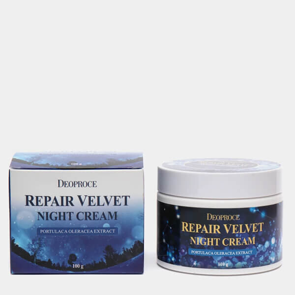 Deoproce, Осветляющий и интенсивно увлажняющий ночной крем Repair Velvet, 100г
Deoproce, Осветляющий и интенсивно увлажняющий ночной крем Repair Velvet, 100г
