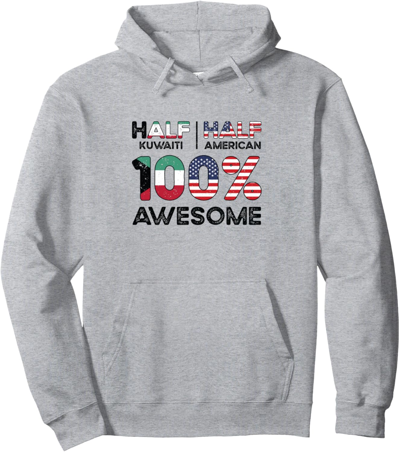 Худи с изображением американского флага Кувейта Half Kuwaiti Half American 100% Awesome, серый
Худи с изображением американского флага Кувейта Half Kuwaiti Half American 100% Awesome, серый