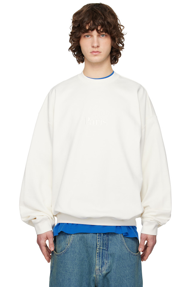 Vetements Толстовка Off-White с вышивкой "Париж"
Vetements Толстовка Off-White с вышивкой "Париж"