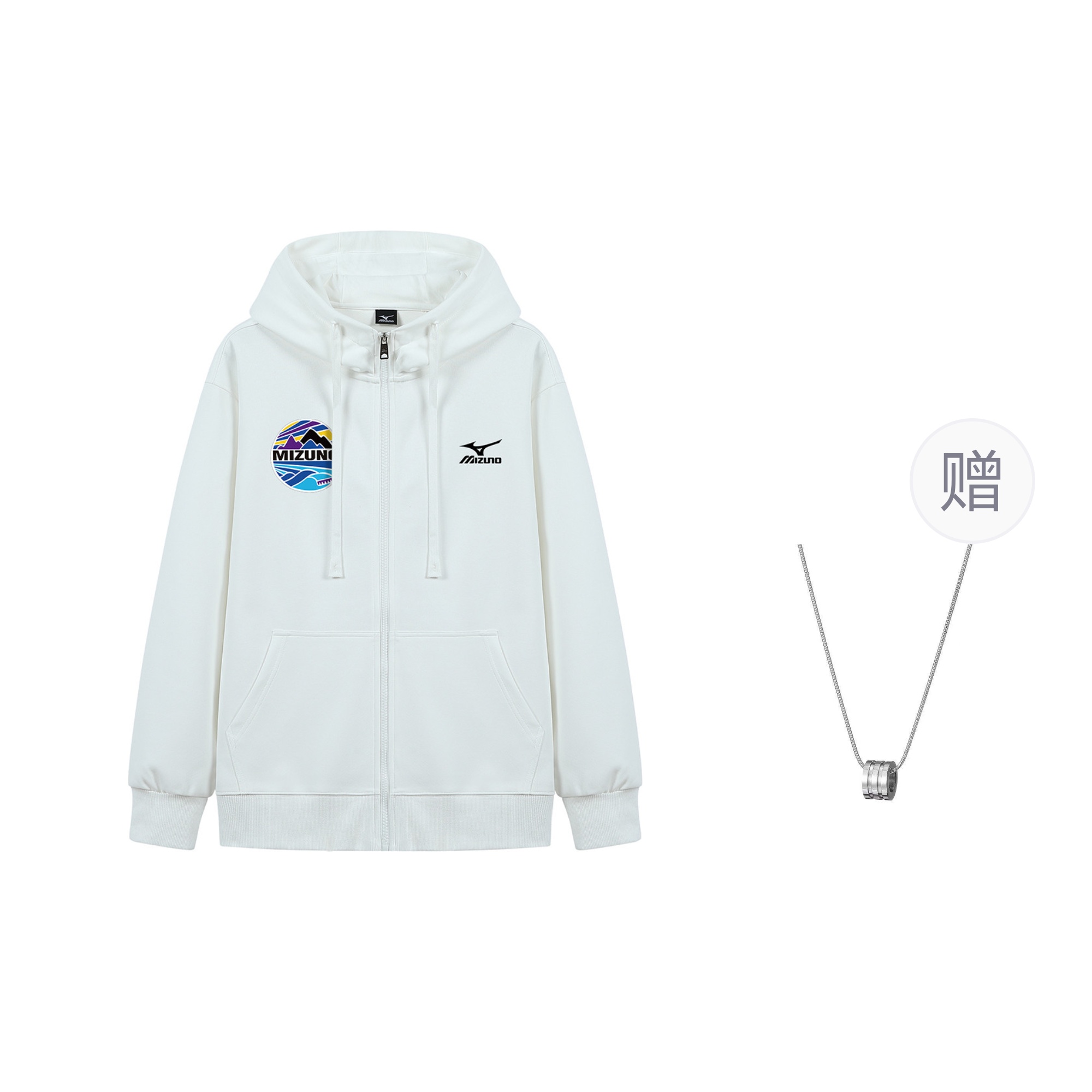 Свитшот унисекс белый с ожерельем Mizuno
Свитшот унисекс белый с ожерельем Mizuno