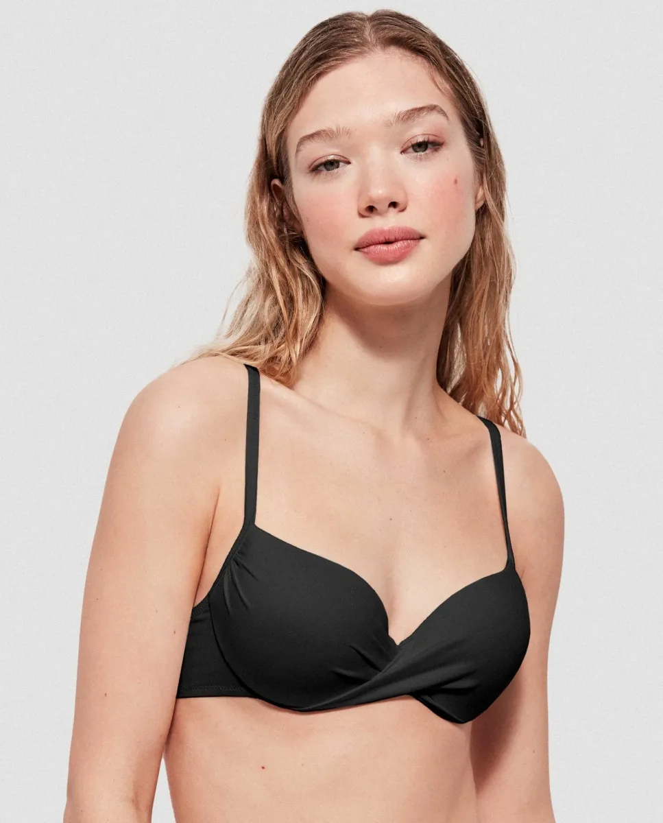 Верх бикини с высокой талией, косточками и поролоном Gisela, черный
Верх бикини с высокой талией, косточками и поролоном Gisela, черный