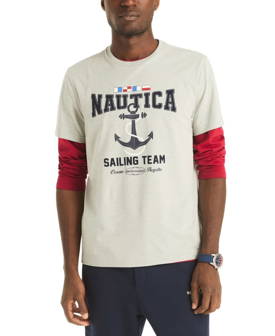 Мужская футболка с коротким рукавом и графическим принтом Nautica, Gray Heather
Мужская футболка с коротким рукавом и графическим принтом Nautica, Gray Heather