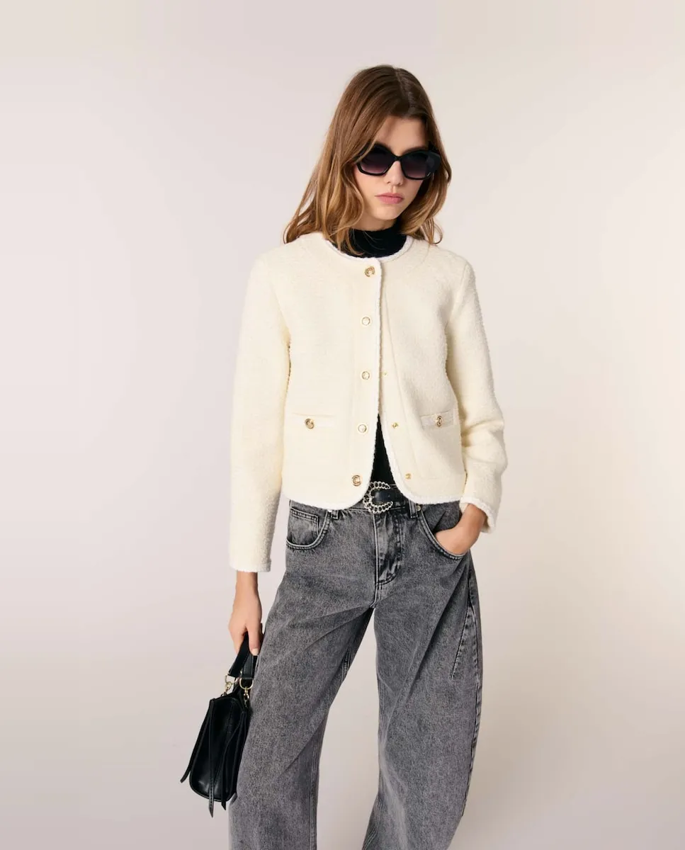 Женский короткий твидовый жакет Maje, белый
Женский короткий твидовый жакет Maje, белый