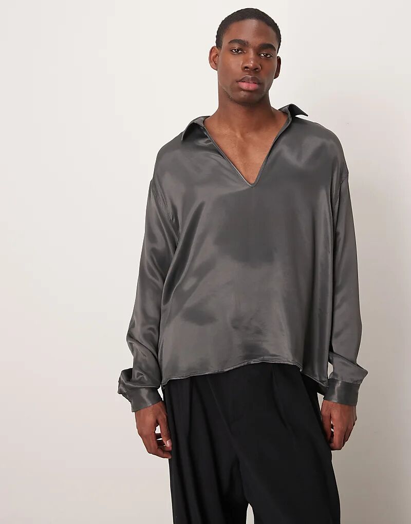 Атласная рубашка с длинными рукавами и глубоким V-образным вырезом в угольно-черном цвете ASOS DESIGN
Атласная рубашка с длинными рукавами и глубоким V-образным вырезом в угольно-черном цвете ASOS DESIGN