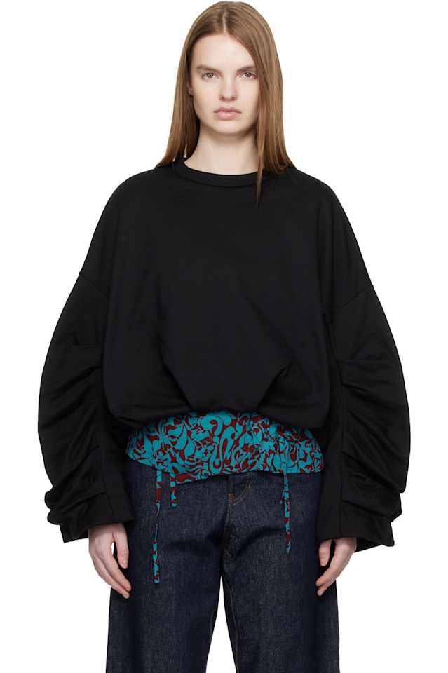 Драпированная толстовка Dries Van Noten, черный
Драпированная толстовка Dries Van Noten, черный