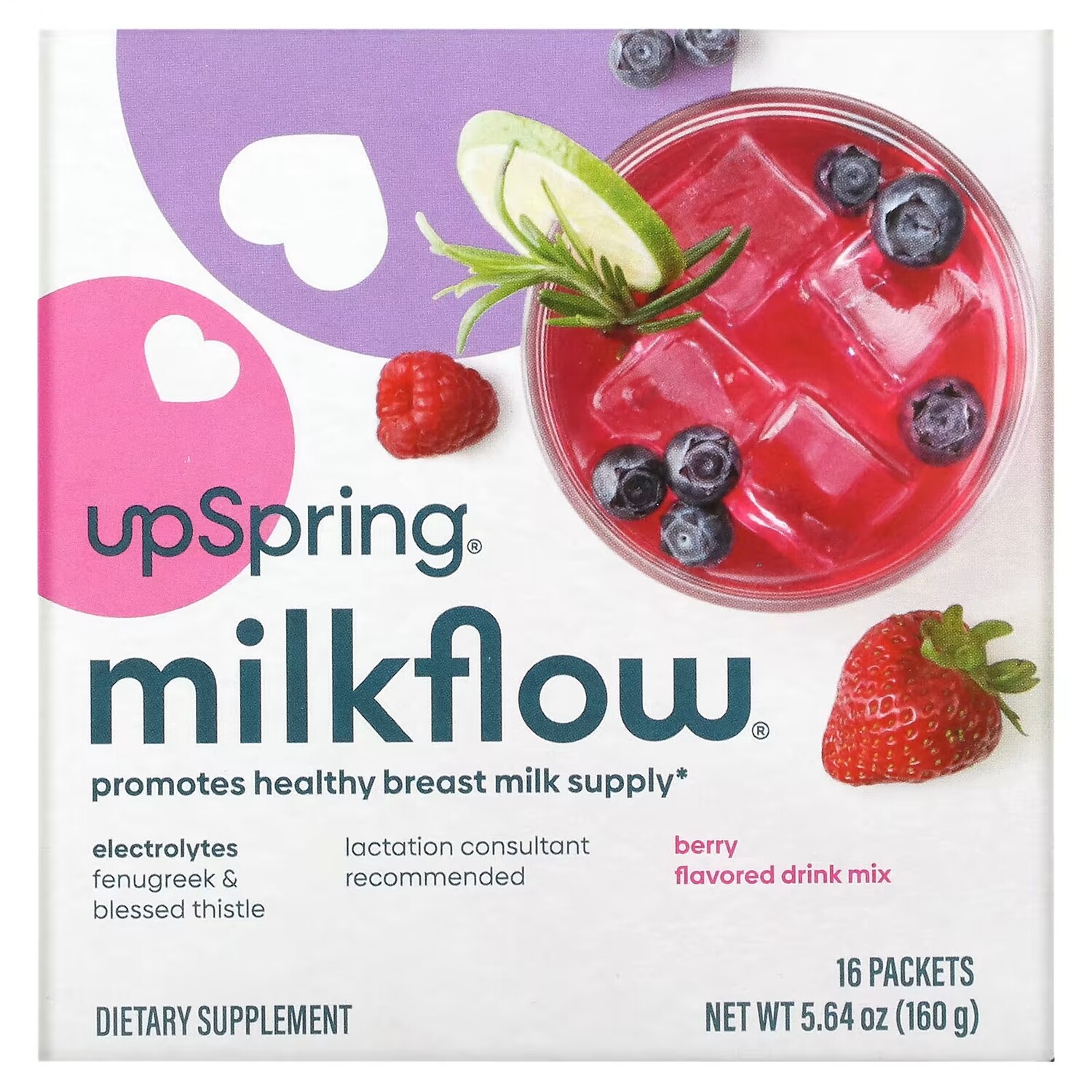 Электролиты UpSpring MilkFlow добавка к пажитнику и чертополоху, ягодный напиток, 16 пакетов по 10 г
Электролиты UpSpring MilkFlow добавка к пажитнику и чертополоху, ягодный напиток, 16 пакетов по 10 г