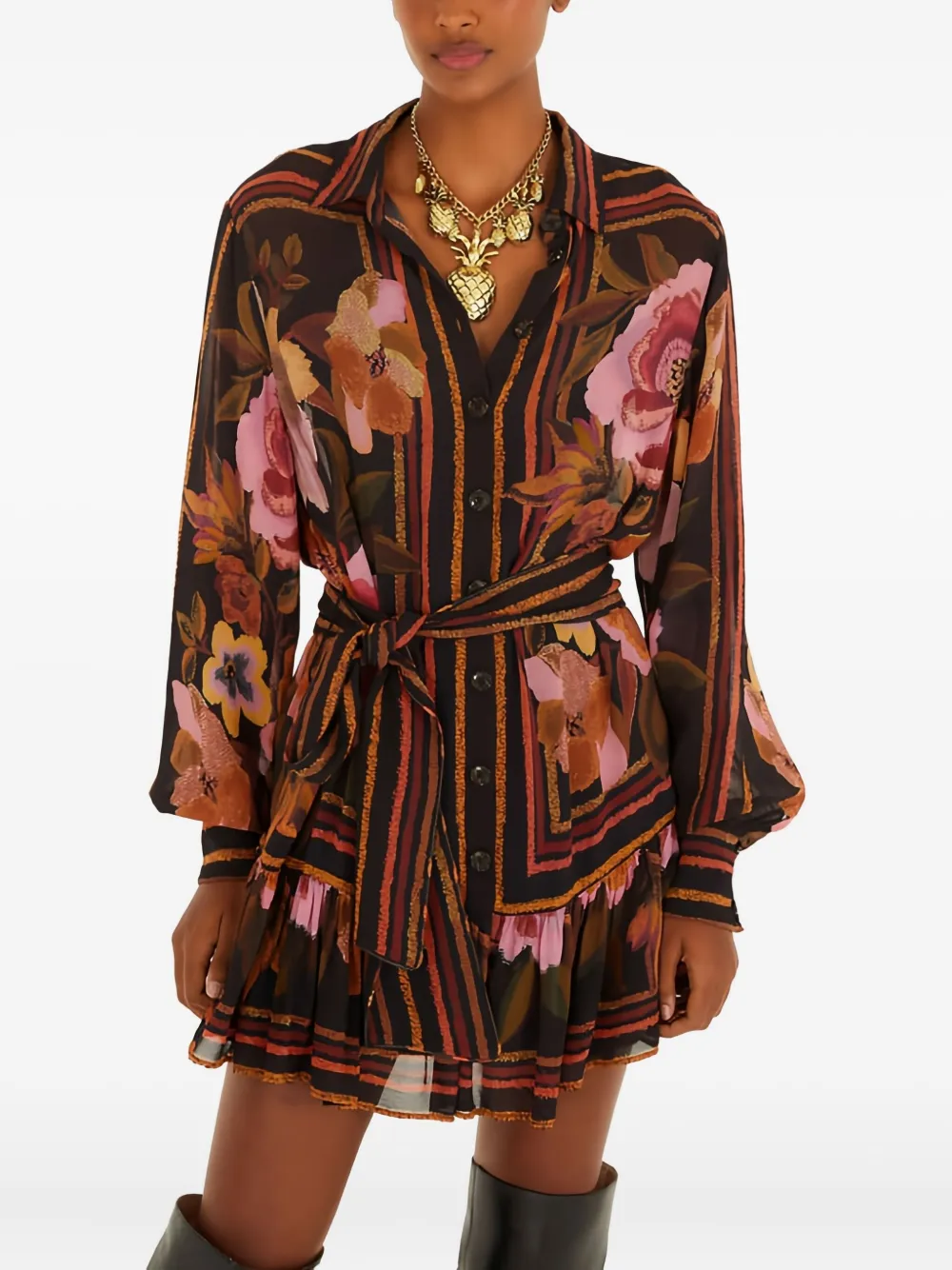 Мини-платье в цветочную полоску Farm Rio, черный
Мини-платье в цветочную полоску Farm Rio, черный