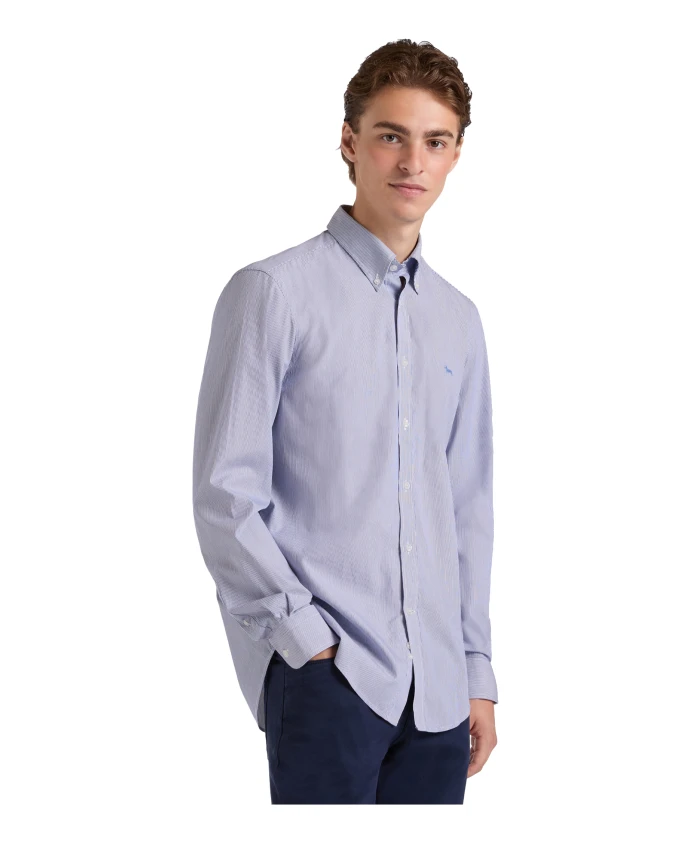 Полосатая рубашка с вышивкой в виде таксы. Harmont & Blaine, синий
Полосатая рубашка с вышивкой в виде таксы. Harmont & Blaine, синий