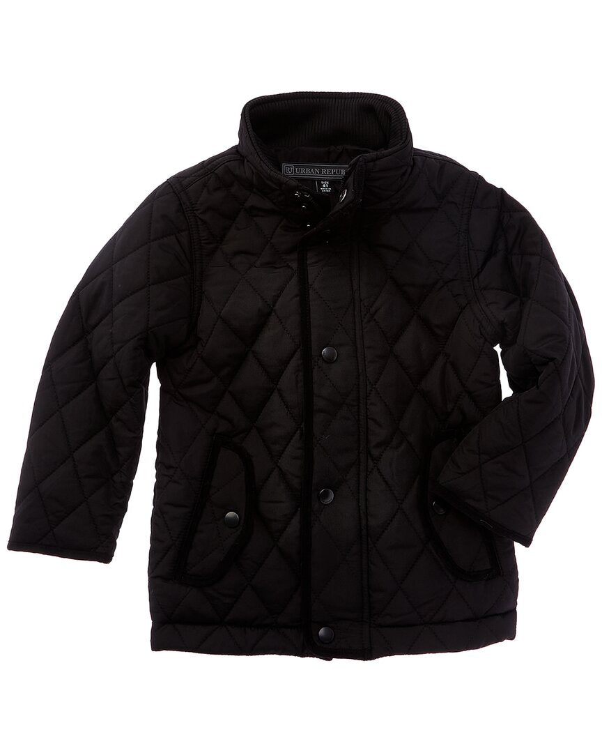 Urban Republic Утепленная стеганая куртка в стиле амбар, черный