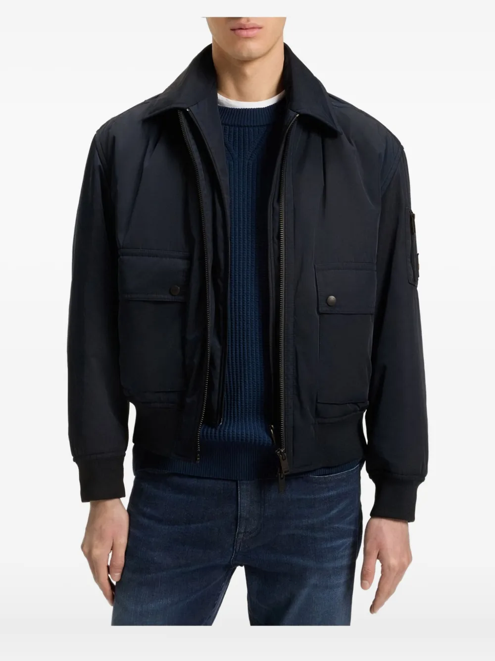 Бомбер на молнии Boss, синий
Бомбер на молнии Boss, синий