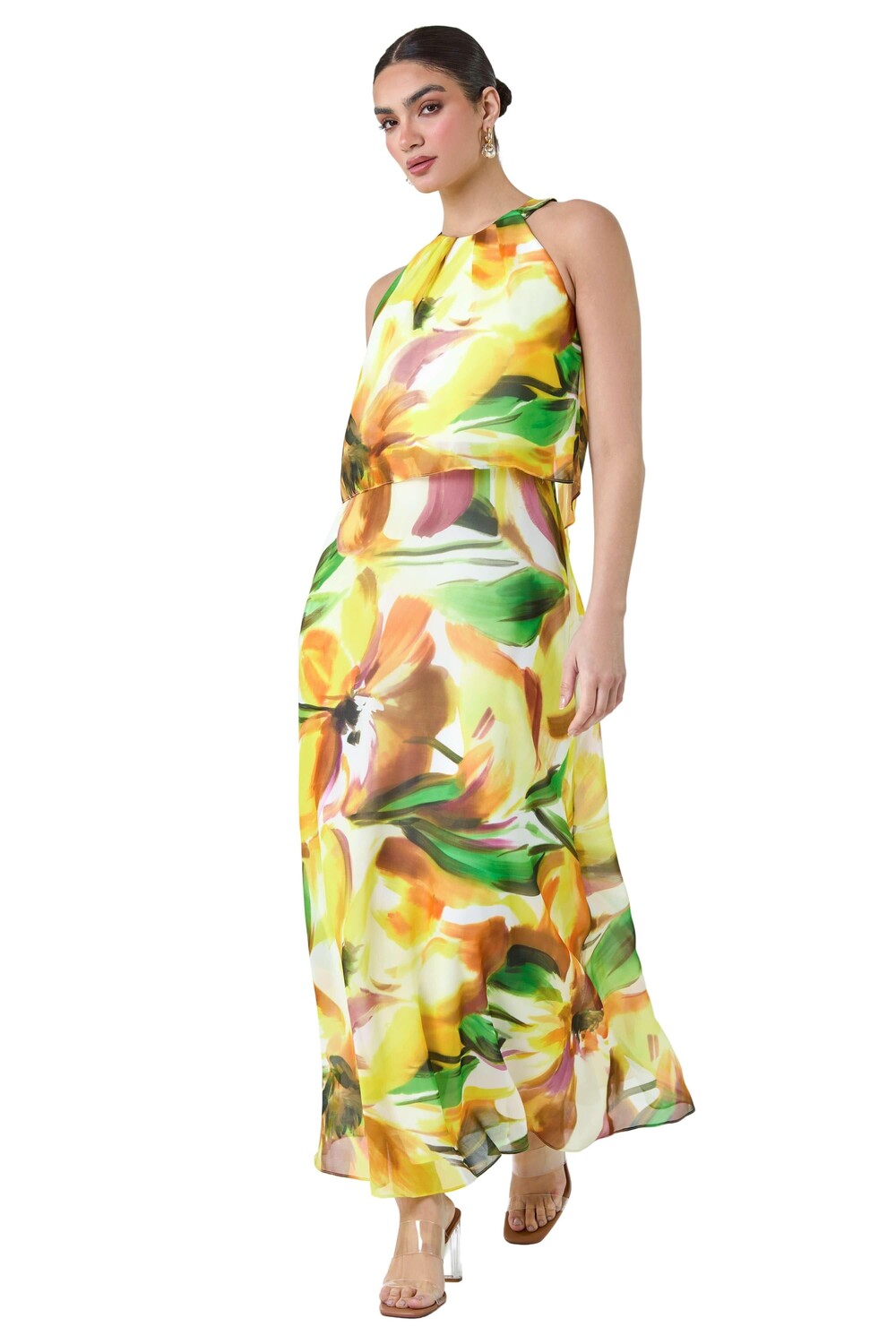 Шифоновое платье макси с цветочным принтом Ariella, желтый
Шифоновое платье макси с цветочным принтом Ariella, желтый
