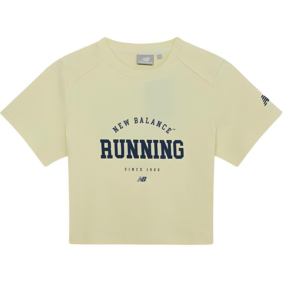 Футболка женская бледно-желтая New Balance 
Футболка женская бледно-желтая New Balance
