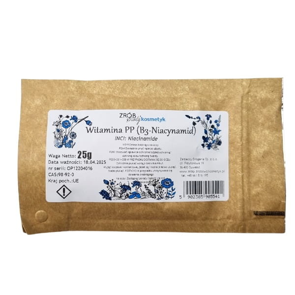 Витамин PP (B3-ниацинамид) 25 г Chmara Blend
Витамин PP (B3-ниацинамид) 25 г Chmara Blend