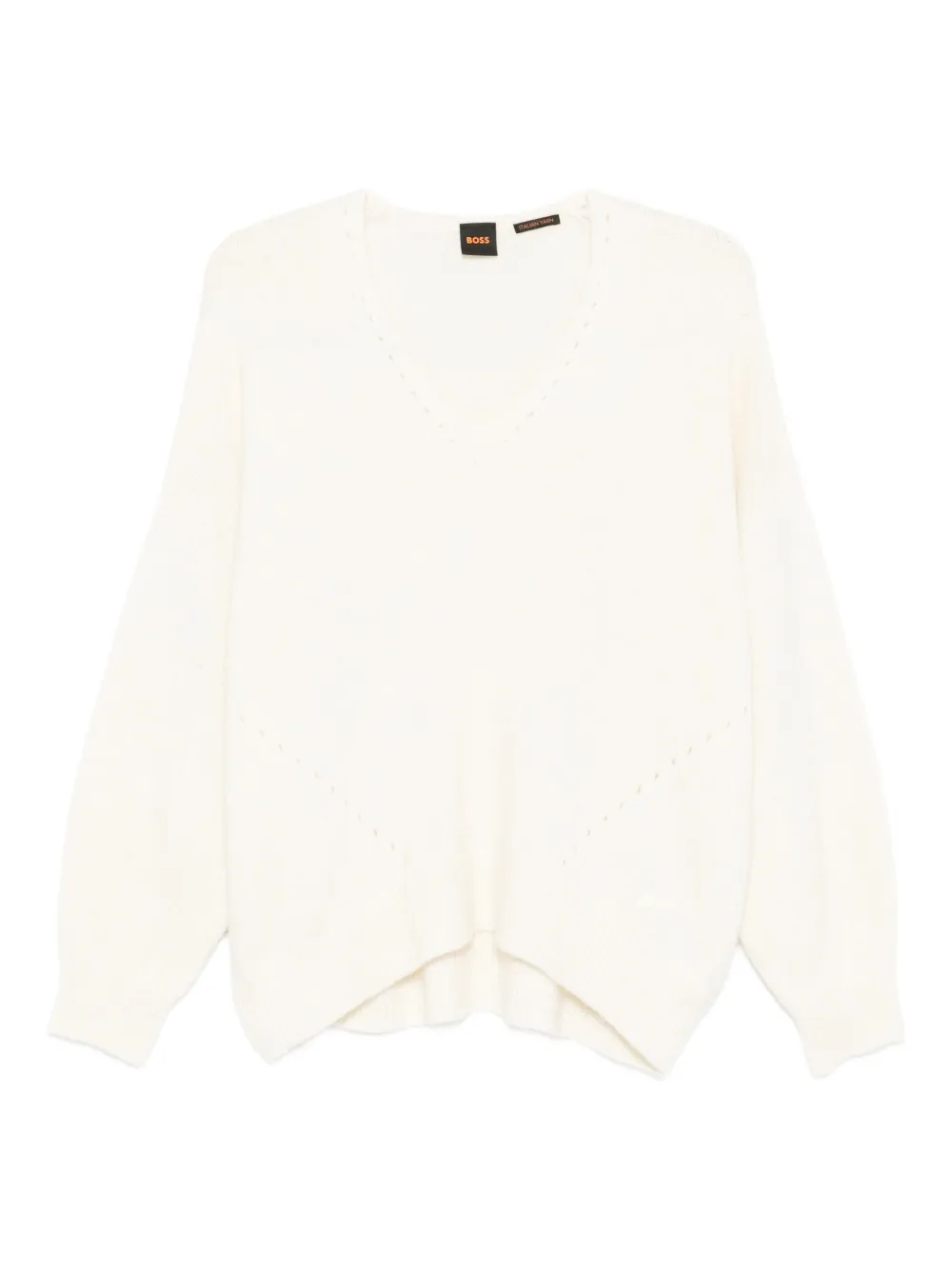 Свитер с V-образным вырезом BOSS, белый
Свитер с V-образным вырезом BOSS, белый