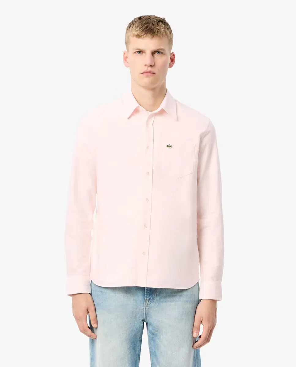 Мужская оксфордская рубашка в полоску из хлопка с карманом и длинным рукавом Lacoste, розовый
Мужская оксфордская рубашка в полоску из хлопка с карманом и длинным рукавом Lacoste, розовый