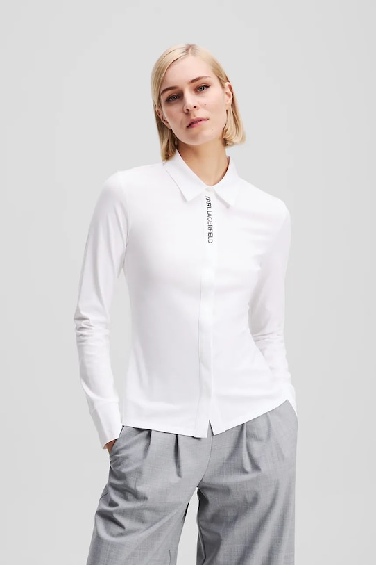 Хлопковая рубашка Karl Lagerfeld, белый 
Хлопковая рубашка Karl Lagerfeld, белый