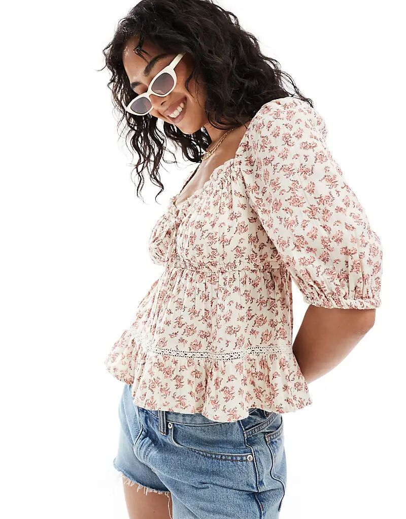 Топ New Look с рукавами 3/4 в розовых тонах с цветочным принтом
Топ New Look с рукавами 3/4 в розовых тонах с цветочным принтом