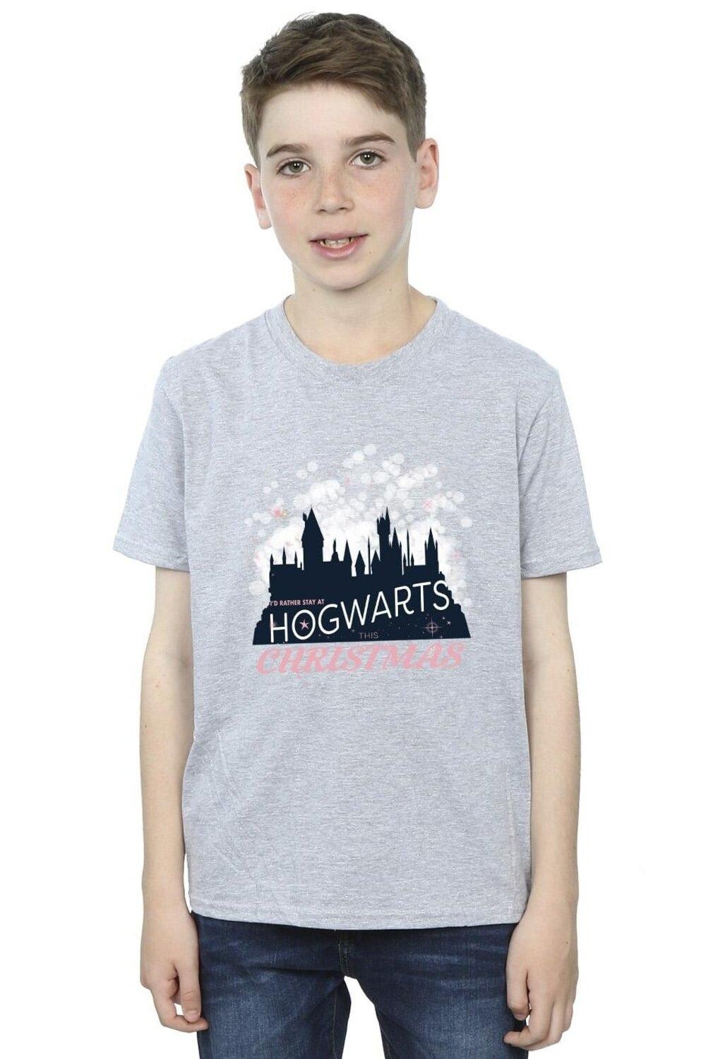 Рождественская футболка Хогвартса Harry Potter, серый 
Рождественская футболка Хогвартса Harry Potter, серый