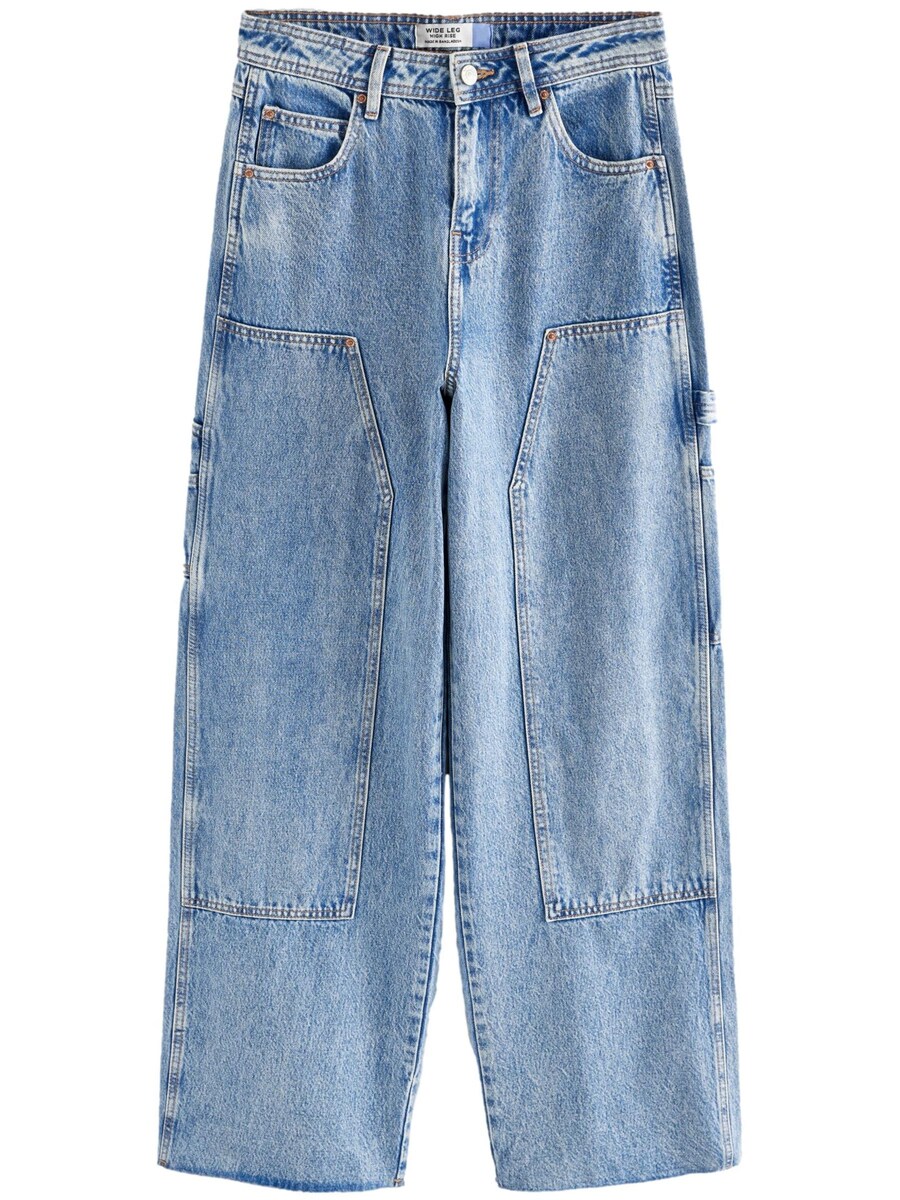 Джинсы карго с широкими штанинами Next, синий деним
Джинсы карго с широкими штанинами Next, синий деним