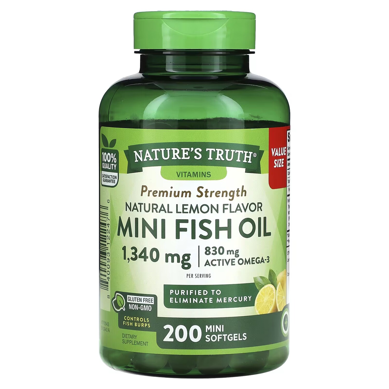 Добавка Nature's Truth Mini Fish Oil Premium Strength натуральный лимон, 200 мини-желатиновых капсул
Добавка Nature's Truth Mini Fish Oil Premium Strength натуральный лимон, 200 мини-желатиновых капсул