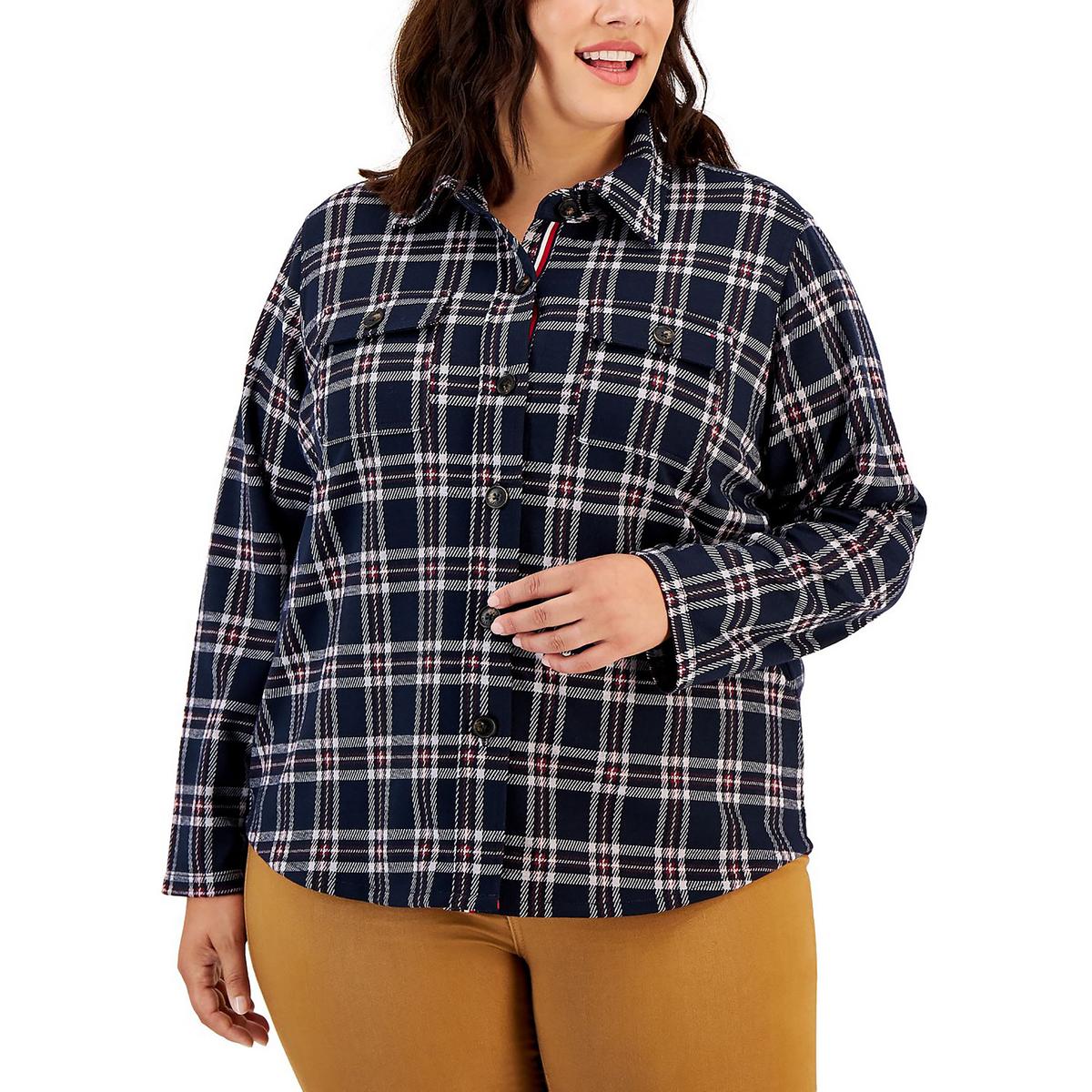Плюс Женская клетчатая куртка-рубашка для холодной погоды Tommy Hilfiger, цвет navy combo
Плюс Женская клетчатая куртка-рубашка для холодной погоды Tommy Hilfiger, цвет navy combo