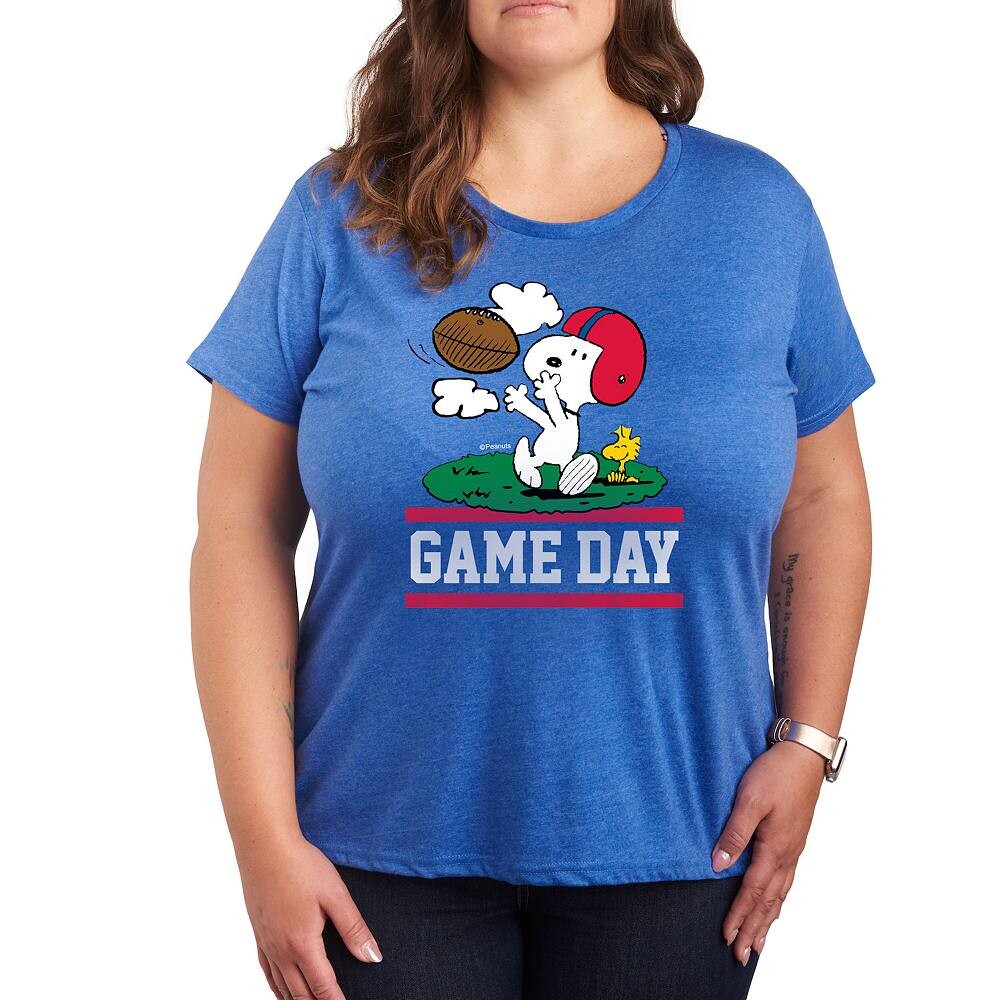 Футболка с рисунком Plus Peanuts Snoopy Game Day Licensed Character, цвет Heather Blue 
Футболка с рисунком Plus Peanuts Snoopy Game Day Licensed Character, цвет Heather Blue