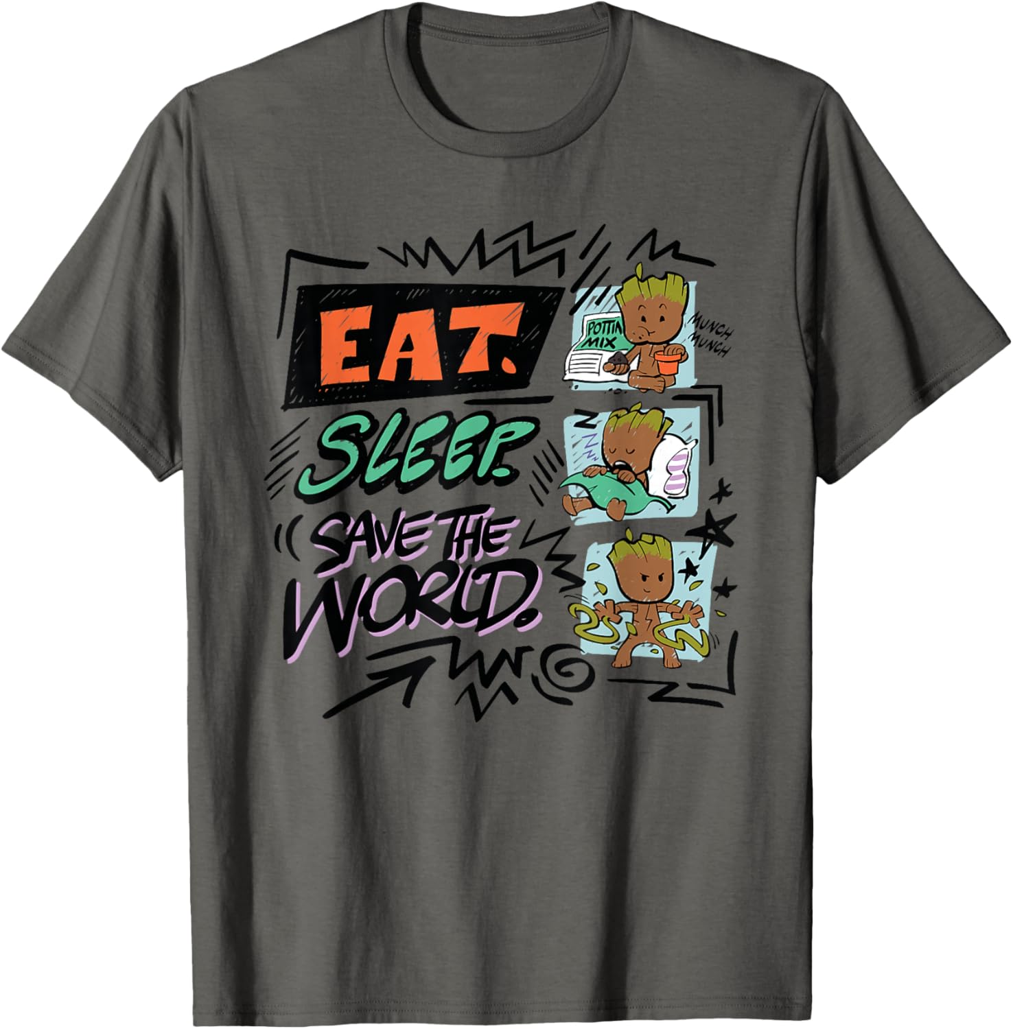 Футболка Marvel Groot Eat Sleep Save The World, серая
Футболка Marvel Groot Eat Sleep Save The World, серая