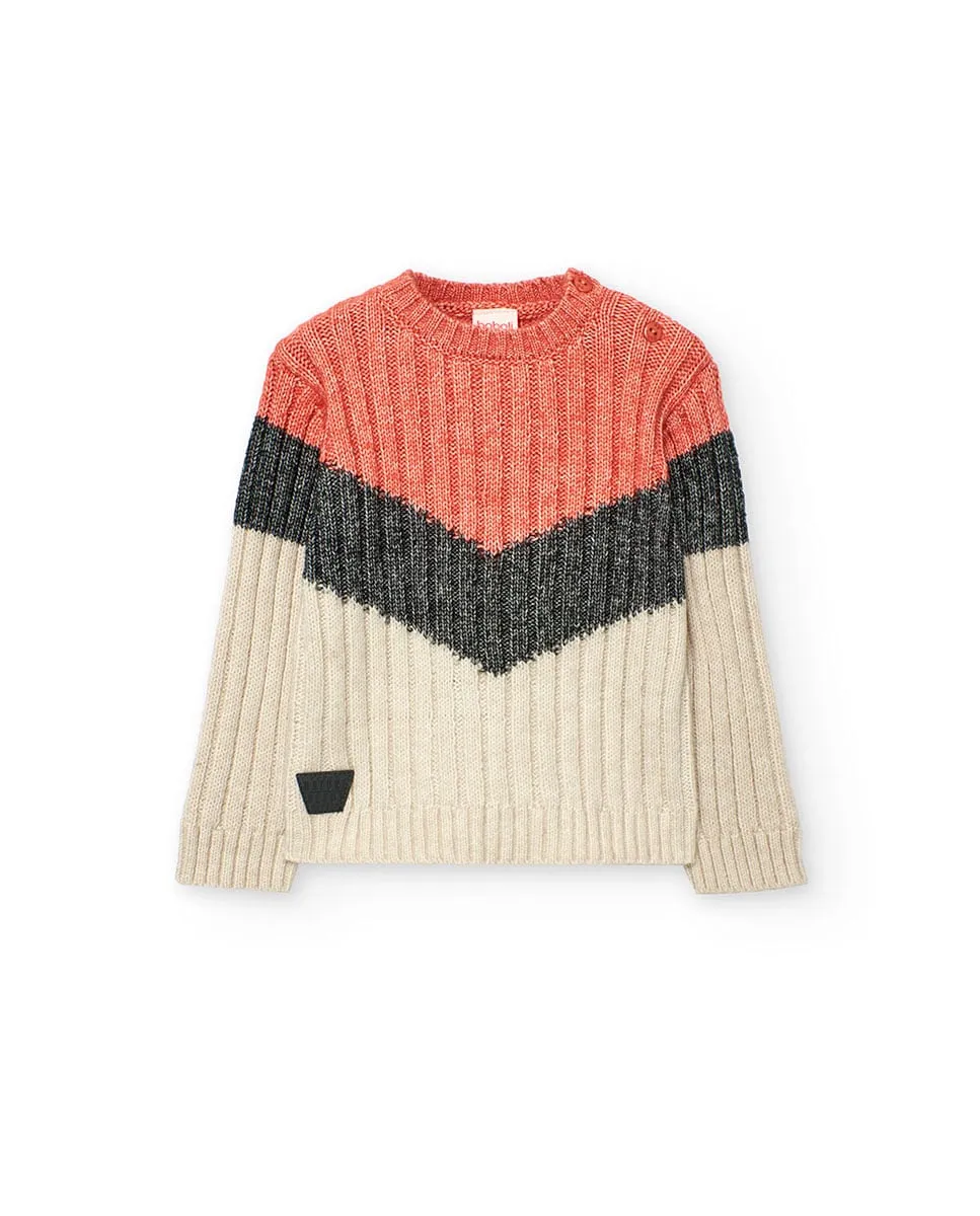 Детский джемпер с вырезом на шее и полосатым узором Boboli, мультиколор
Детский джемпер с вырезом на шее и полосатым узором Boboli, мультиколор