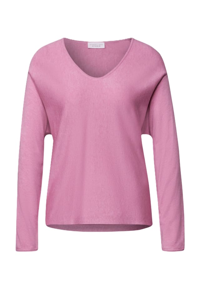 Тонкий трикотажный свитер с V-образным вырезом Street One Studio, розовый
Тонкий трикотажный свитер с V-образным вырезом Street One Studio, розовый