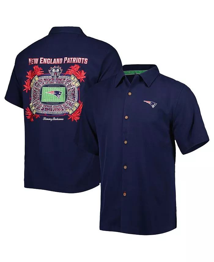 Мужская синяя рубашка на пуговицах New England Patriots Top of Your Game Camp Tommy Bahama
Мужская синяя рубашка на пуговицах New England Patriots Top of Your Game Camp Tommy Bahama